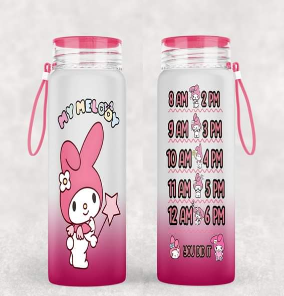 17oz Frosted  Glass Tumbler in Pink