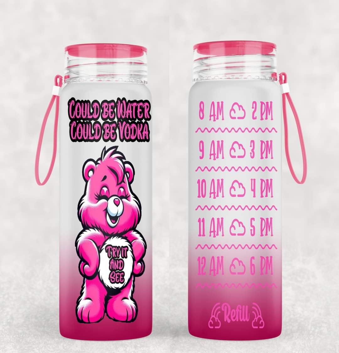 17oz Frosted  Glass Tumbler in Pink