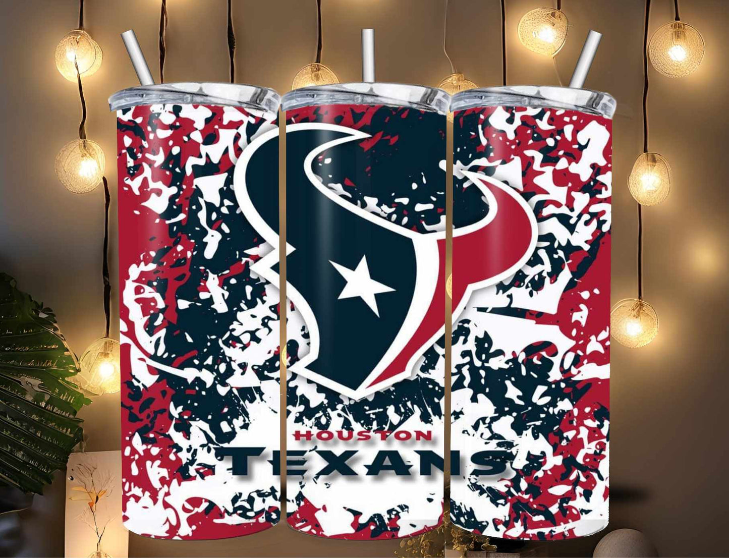 20oz Texans splatter tumbler