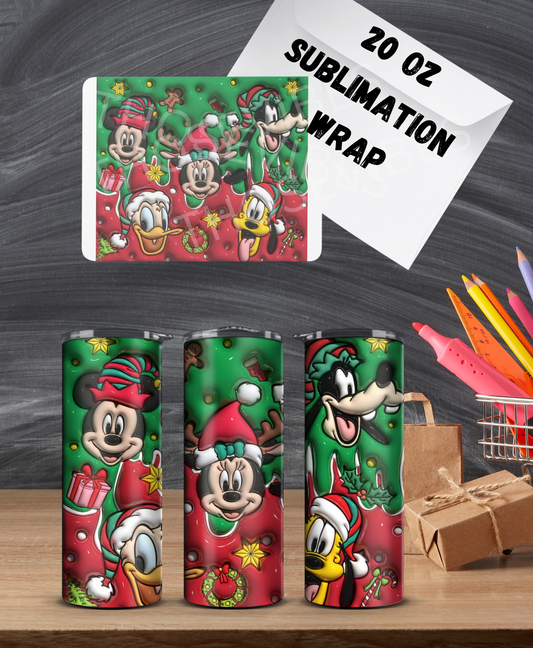 20oz micky Christmas inflated sublimation wrap