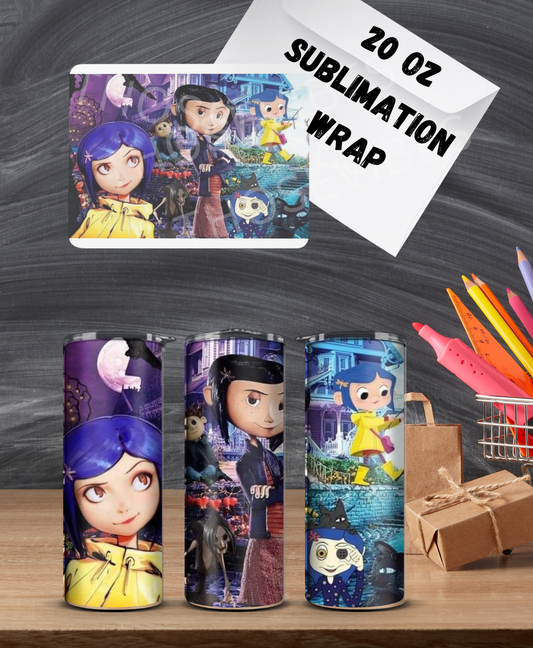 20oz coraline collage #2 sublimation wrap