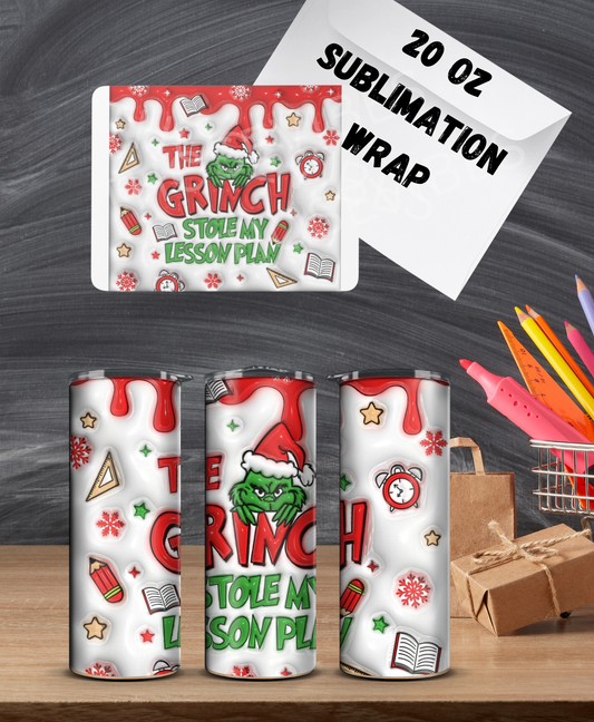 20oz grinch inflated sublimation wrap