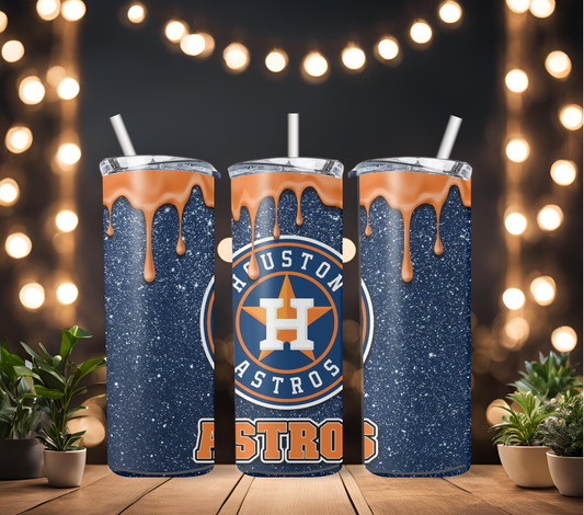 20oz Astros drip tumbler dupe