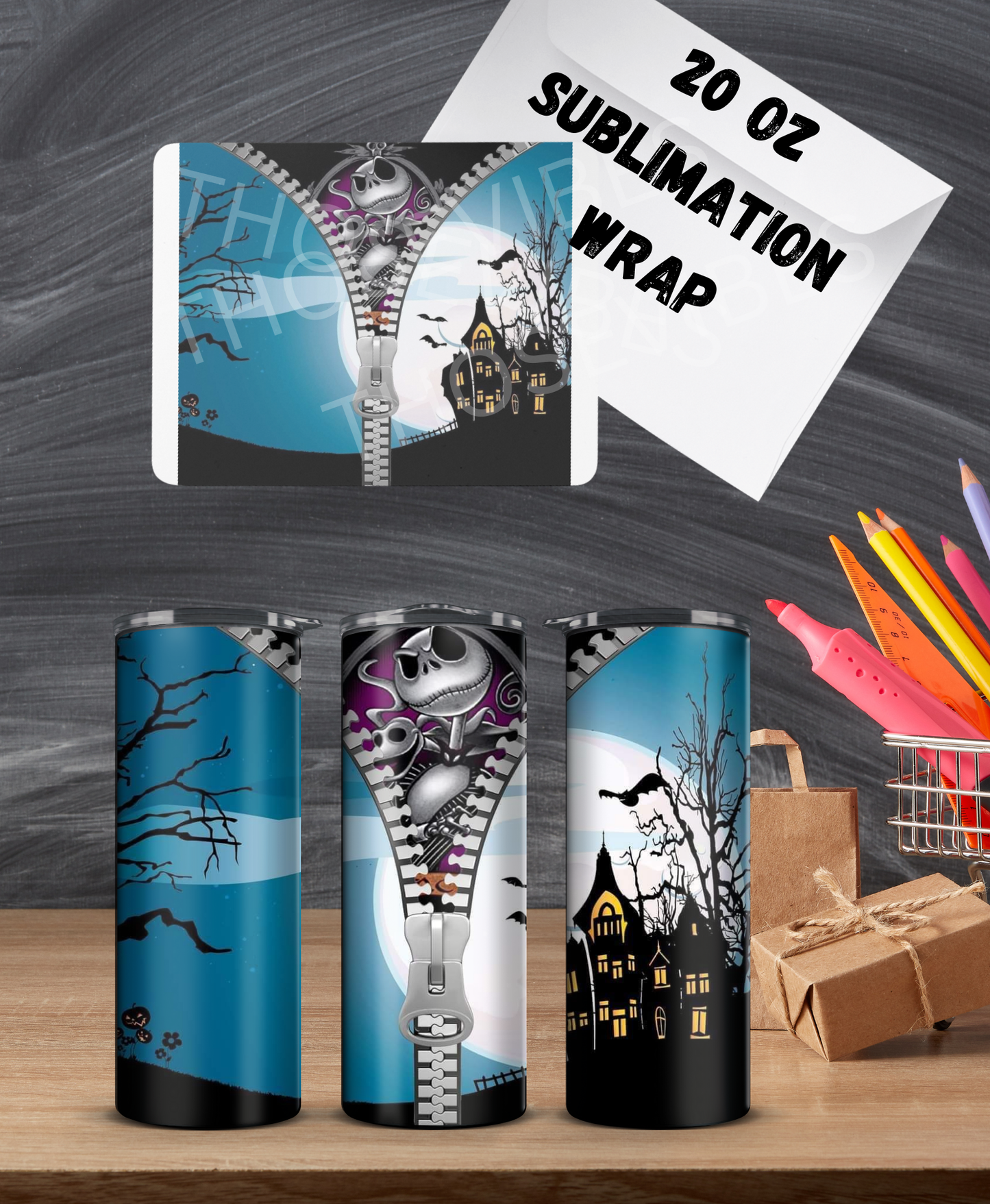 20oz zipper jack sublimation wrap