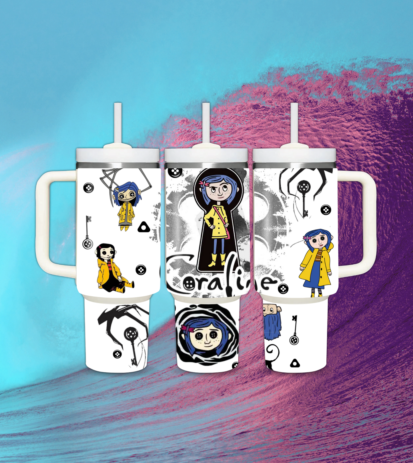 40oz Coraline tumbler dupe