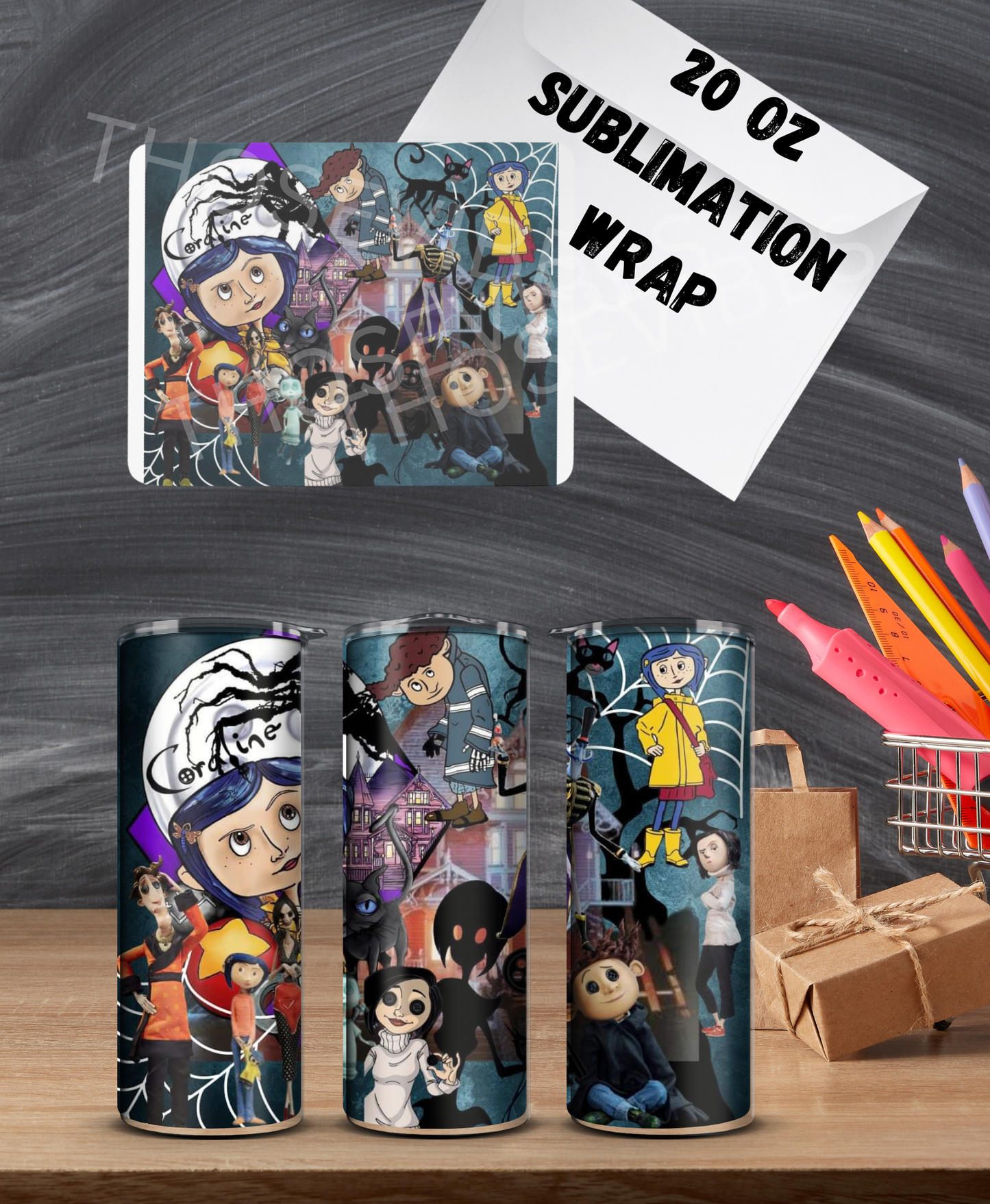 20oz coraline collage #3 sublimation wrap