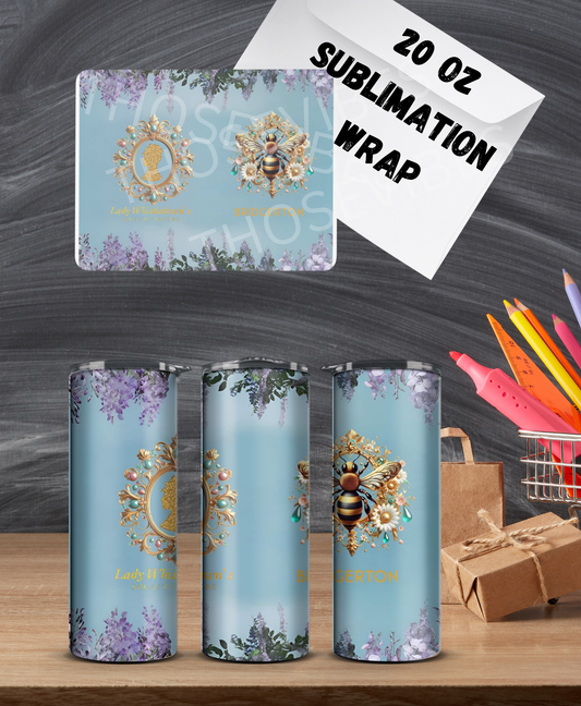 20oz teal bridgerton sublimation wrap