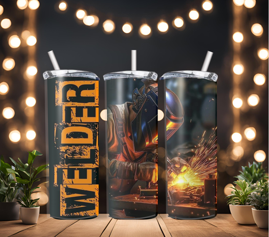 20oz welder orange tumbler dupe