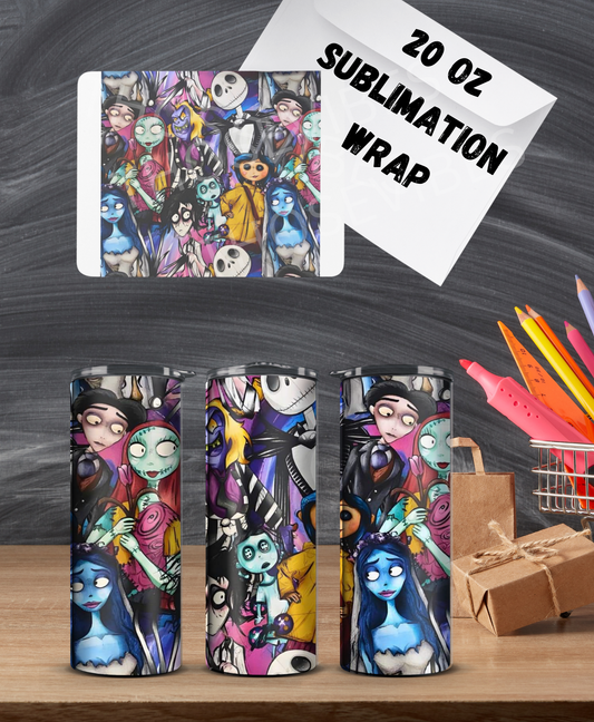 20oz coraline collage sublimation wrap