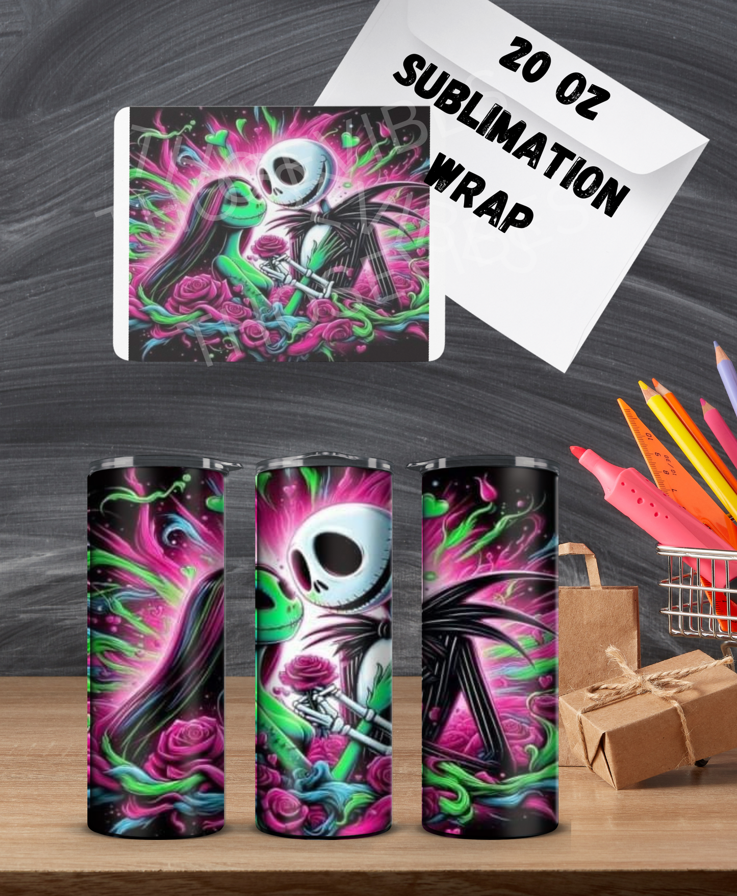 20oz jack & sally sublimation wrap