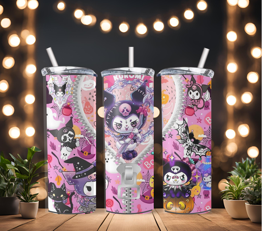 20oz kuromi zipper tumbler dupe