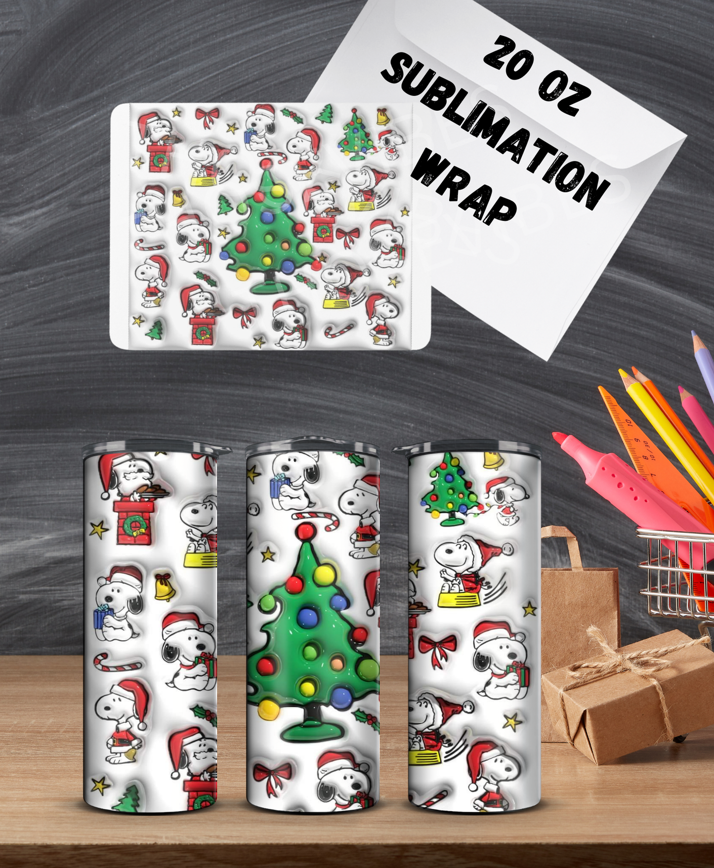 20oz snoopy inflated sublimation wrap