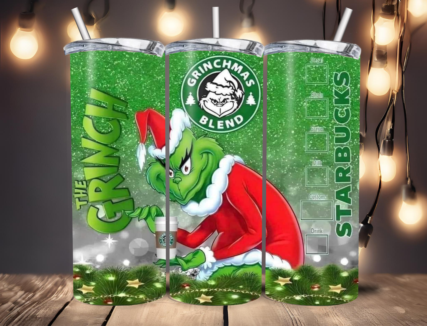 20oz grinch coffee tumbler sublimation wrap